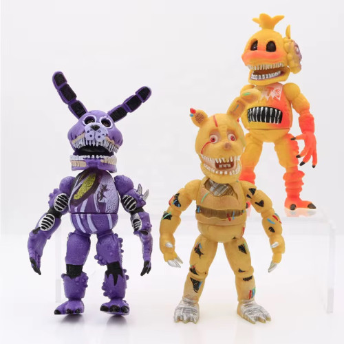 Коллекционный Набор Фигурок FNAF (Five Nights at Freddy’s) Гиганты — 6 Светящихся Шарнирных Аниматроников 20 см: Фредди, Фокси, Бонни, Чика, Спрингтрап и Офицер Бонни | Игровой Набор «Пять Ночей с Фредди» Five Nights at Freddy’s