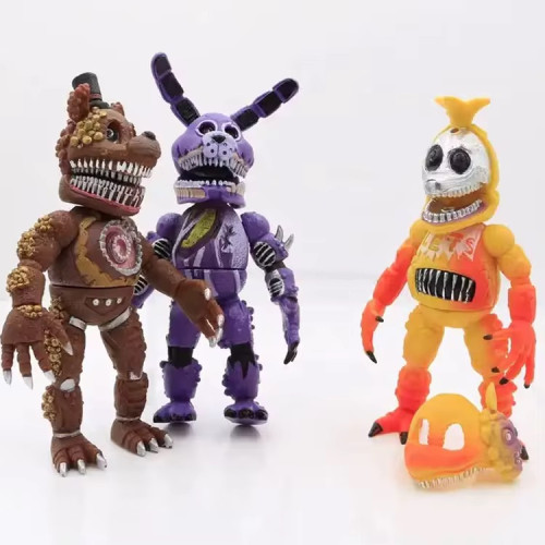 Коллекционный Набор Фигурок FNAF (Five Nights at Freddy’s) Гиганты — 6 Светящихся Шарнирных Аниматроников 20 см: Фредди, Фокси, Бонни, Чика, Спрингтрап и Офицер Бонни | Игровой Набор «Пять Ночей с Фредди» Five Nights at Freddy’s