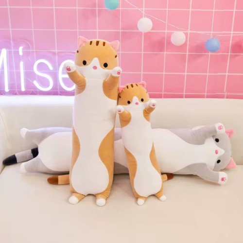 Мягкая Игрушка Кот Батон Серый 150 См — Огромная Плюшевая Подушка Обнимашка Антистресс Combuy