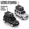 Радіокерована Mini FPV Машинка Мерседес з Камерою на Даху 720P, Прямою FPV-Трансляцією на Телефон, Wi-Fi Управлінням, LED-Підсвічуванням і Акумулятором, Чорний — Гелендваген 1:64