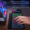 Беспроводная Bluetooth Клавиатура с Мышкой на Аккумуляторе Ультратонкая с RGB Подсветкой Украинская Раскладка Портативный Переносной Комплект для Android IOS Windows MacOS Чёрная