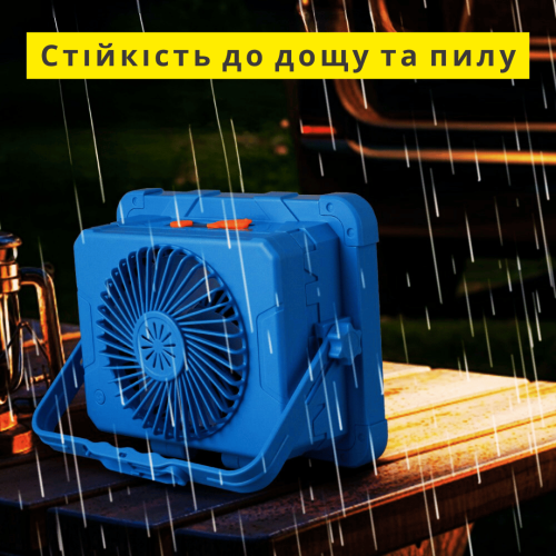 Солнечный Фонарь Прожектор 4-в-1 Уличный с Вентилятором и Повербанком 8000 mAh Портативная LED Лампа IP66 Солнечная Панель с Арома-Пластинами Для Кемпинга и Дачи YIIOT