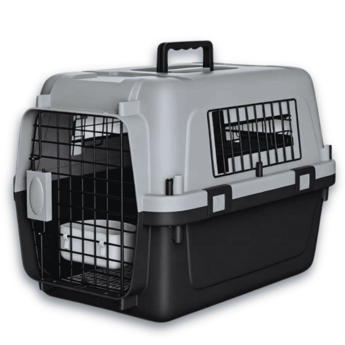 Контейнер для Авиа Перевозок Животных AirPet 50 IATA 50×33.5×34 см Переноска для Кошек и Собак до 11 кг с Двухфазным Креплением, Металлической Дверью, Замком и Кормушкой для Путешествий HAISEN