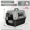 Контейнер для Авиа Перевозок Животных AirPet 50 IATA 50×33.5×34 см Переноска для Кошек и Собак до 11 кг с Двухфазным Креплением, Металлической Дверью, Замком и Кормушкой для Путешествий