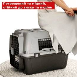Контейнер для Авіа Перевезень Тварин AirPet 50 IATA 50×33,5×34 см Переноска для Котів і Собак до 11 кг з Двофазним Кріпленням, Металевими Дверцятами, Замком та Годівницею для Подорожей