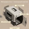Контейнер для Авиа Перевозок Животных AirPet 50 IATA 50×33.5×34 см Переноска для Кошек и Собак до 11 кг с Двухфазным Креплением, Металлической Дверью, Замком и Кормушкой для Путешествий