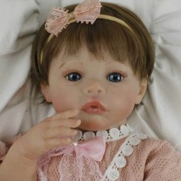 Коллекционная Силиконовая Кукла Реборн Reborn Анатомическая Девочка Пупс с Волосами Тея (Виниловая Кукла Молд Бетти) 45 см