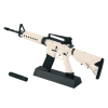 Сувенірна Мініатюрна Штурмова Гвинтівка Colt AR-18 Масштаб 1:3 Металева Модель Мілітарі Сувеніра з Рухомим Затвором Магазином Глушником та Патронами Tan 28 см