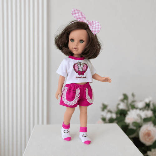 Костюм для Ляльок і Пупсів 26–40 см Paola Reina Antonio Juan Baby Born Reborn – Стильний Комплект Одягу з Шортами, Пов’язкою на Голову та Шкарпетками Reborn Dolls
