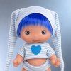 Испанская Виниловая Кукла Мальчик Marina & Pau (Марина Пау) Piu Ecolors Hilo 25 см Коллекционная Кукла-Пупс с Голубыми Цветными Волосами и Авторским Лицом