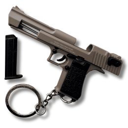 Металлический Брелок Desert Eagle Sand (Песочный) 66 мм со Сьемным Магазином и Подвижным Затвором Разборный Тактический Миниатюрный Пистолет с Гравировкой Коллекционный Сувенир на Ключи Alloy Empire