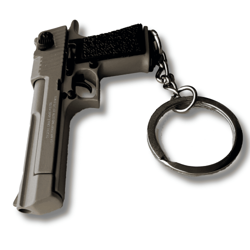Металлический Брелок Desert Eagle Sand (Песочный) 66 мм со Сьемным Магазином и Подвижным Затвором Разборный Тактический Миниатюрный Пистолет с Гравировкой Коллекционный Сувенир на Ключи Alloy Empire