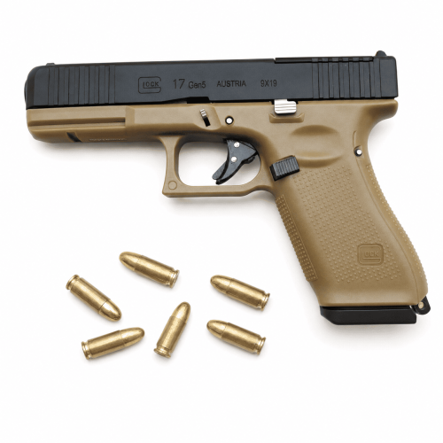 Коллекционная Металлическая Реплика Glock (Глок) 17 Gen 5 1:2.05 Миниатюра Alloy Empire Разборный Пистолет 100 мм с Вылетом Гильзы и 6 Патронами Mirror Quality Alloy Empire