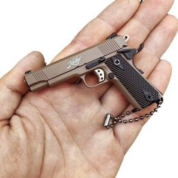Тактичний Брелок Пістолет Kimber 1911 (Кімбер 1911) Металевий Розбірний 76 мм з Ланцюжком і Патроном Колекційний Сувенір на Подарунок Чоловікові Alloy Empire