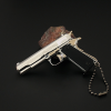 Тактический Брелок Пистолет Colt 1911 Silver 75 мм Разборный Металлический Сувенир Кольт с Цепочкой для Коллекционеров