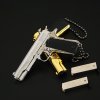 Тактичний Брелок Пістолет Colt 1911 Silver 75 мм Розібраний Металевий Сувенір Кольт з Ланцюжком для Колекціонерів