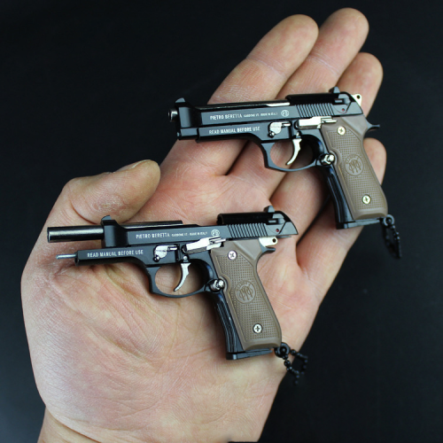 Металлический Брелок Пистолет Beretta M92 (Беретта M92) 75 мм Масштаб 1:3 Разборная Коллекионная Миниатюра с Цепочкой Alloy Empire