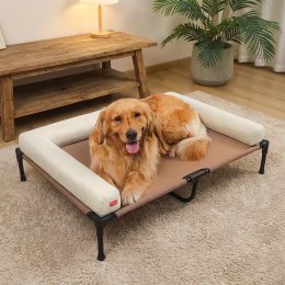 Большой Лежак для Собаки ChongFa XL 109×77×20 см Кровать на Ножках с Бортиками Переносной Гамак Шезлонг до 45 кг для Дома Дачи и Вольера ChongFa