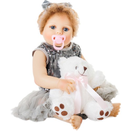 Силиконовая Коллекционная Кукла Реборн Reborn Девочка Эмма ( Виниловая Кукла ) Высота 57 См Reborn Dolls