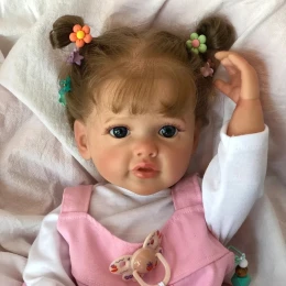 Силиконовая Коллекционная Кукла Реборн Reborn Девочка Лиза ( Виниловая Кукла ) Высота 55 см