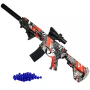 Детский Игрушечный Гель Бластер на Орбизах Автомат M416 + Глушитель + Лазерный Прицел + Оптика и Фонарик