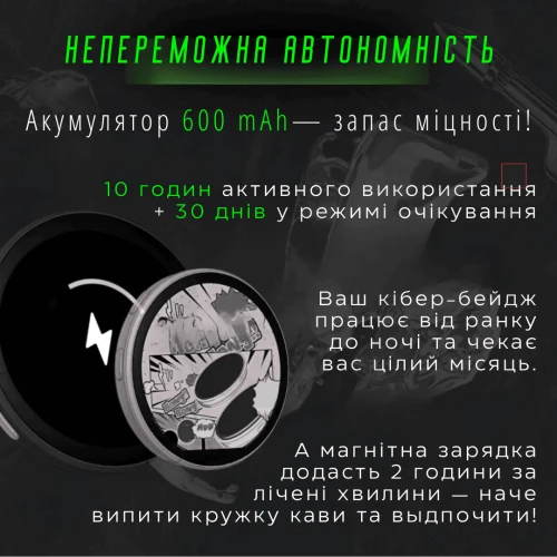 Электронный Е-значок с Подсветкой CyberBadge E87 Фиолетовый — Цифровой LED Бейдж с HD Экраном 64MB, Bluetooth и Приложением, Программируемый Аниме Пин с Поддержкой GIF, Фото и Видео, Светодиодный Значок для Косплея и Аниме Фанатов CyberBadge